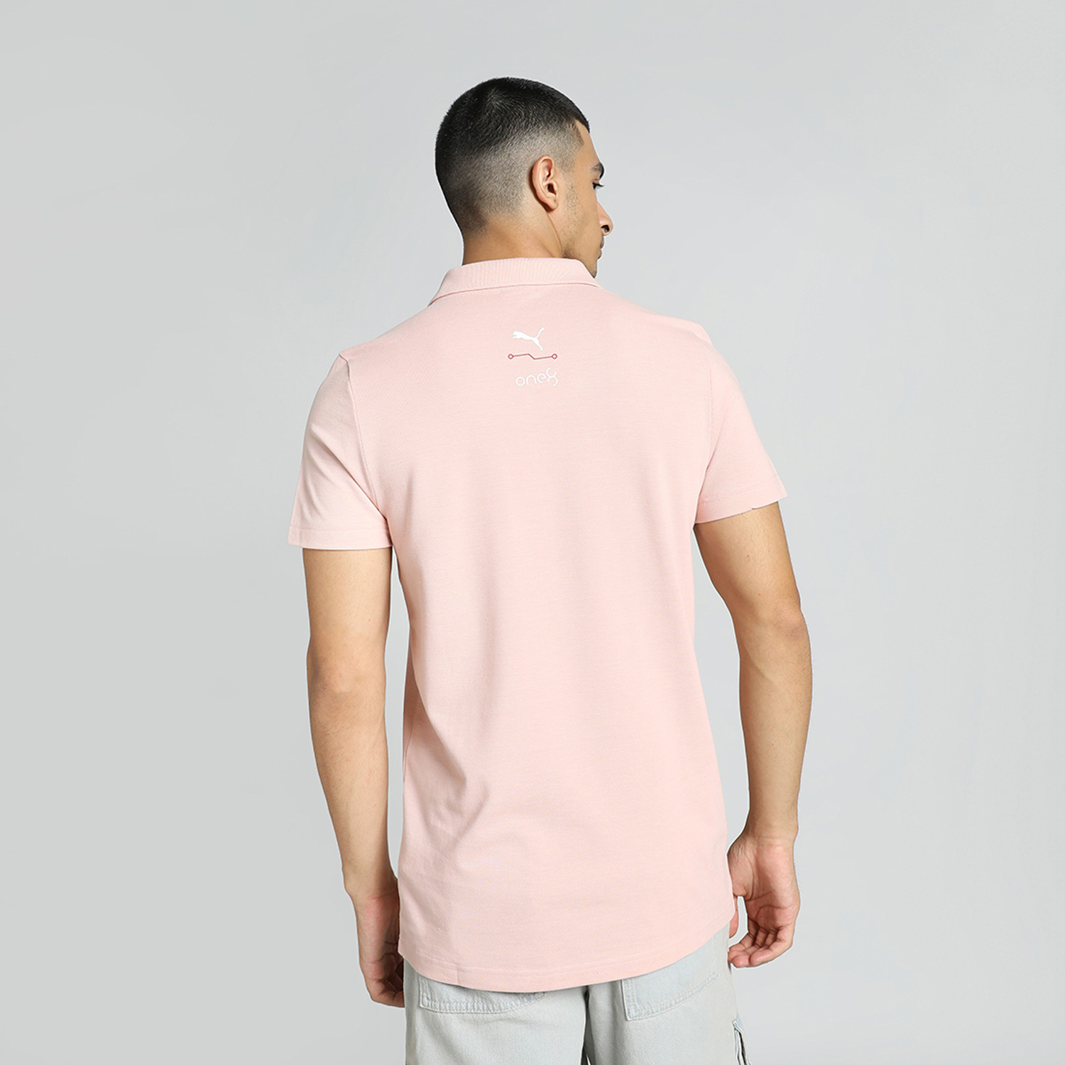 Image of PUMA Printed Men Polo Neck Pink T-Shirt