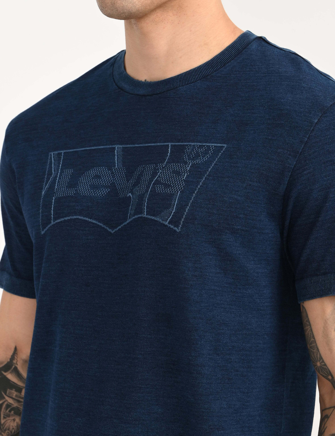 Image of LEVI'S Graphic Print Men Crew Neck Dark Blue T-Shirt