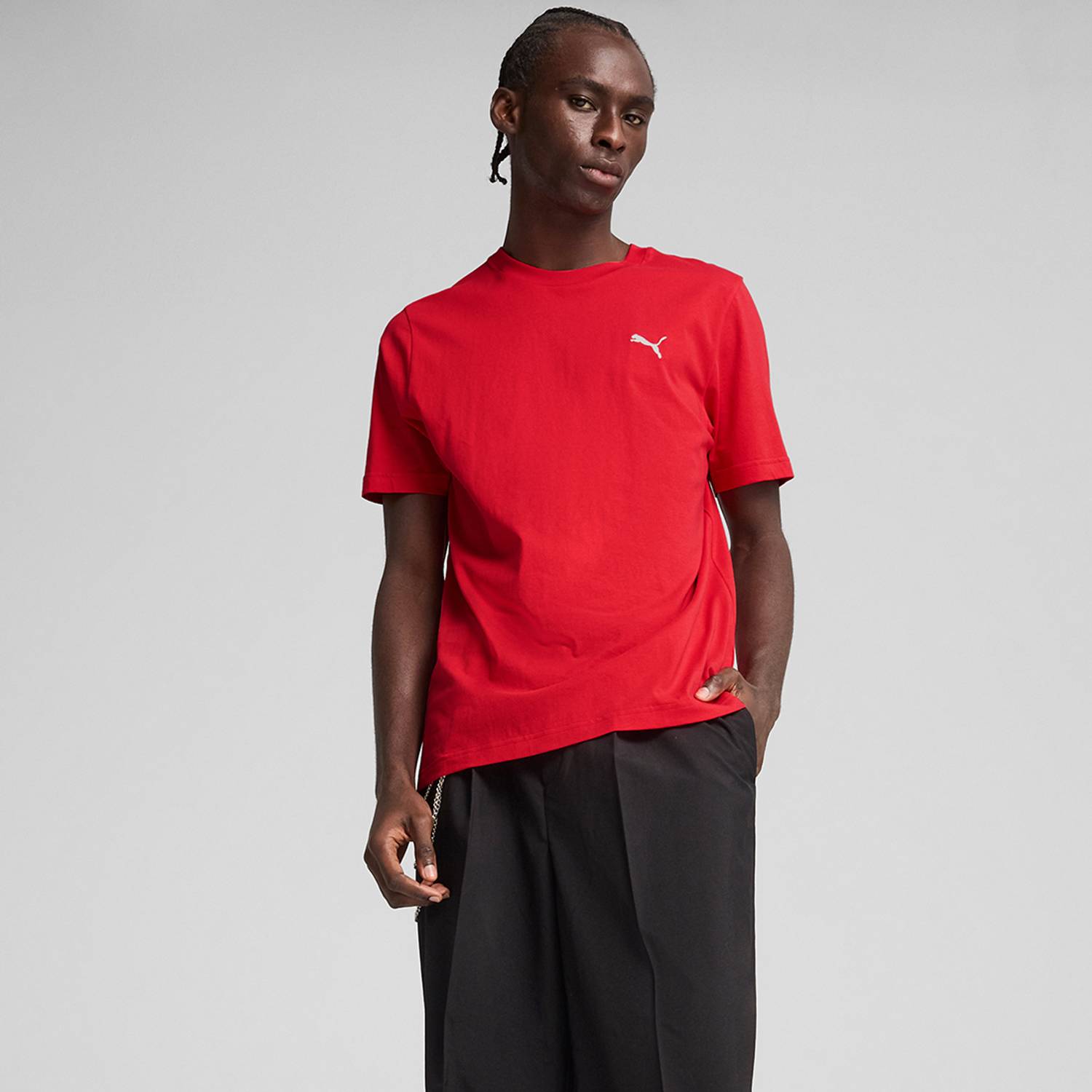 PUMA Men Red Crew Neck T-Shirt - Image 1