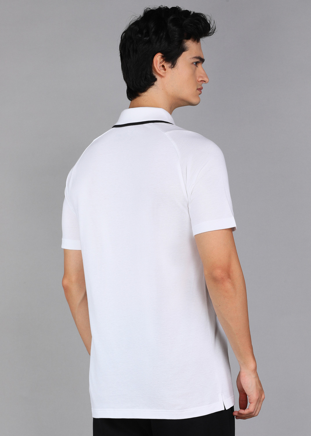 Image of PUMA Printed Men Polo Neck White T-Shirt