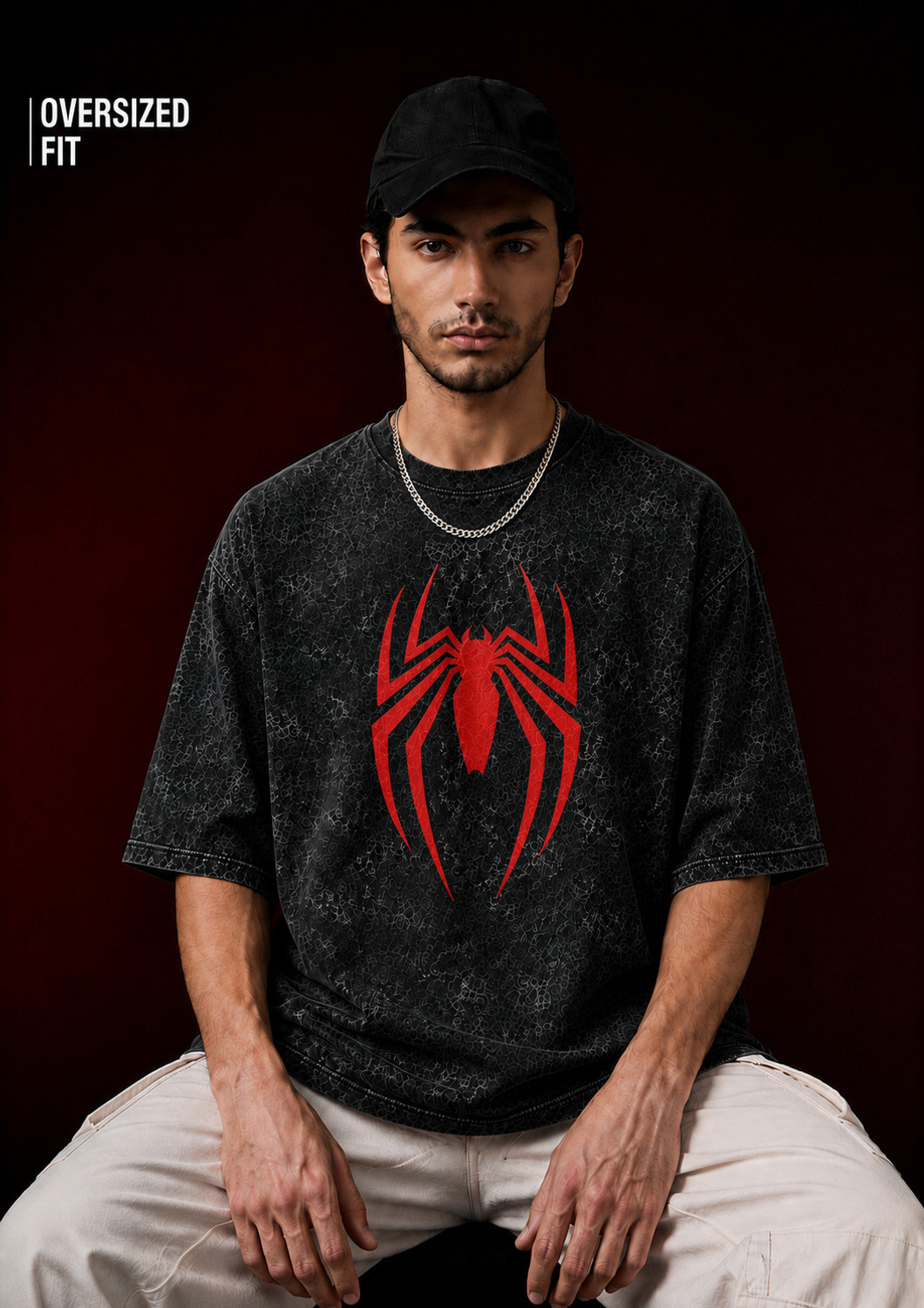 Image of Woops studio! Printed Men Round Neck Black T-Shirt