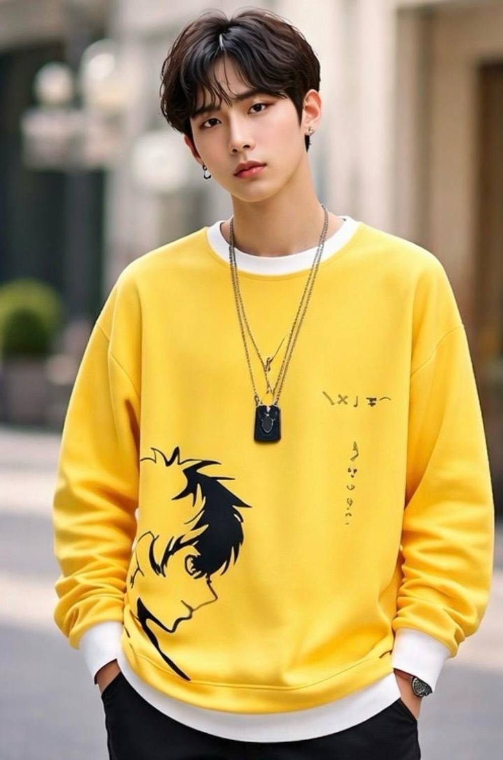 Abhishek Graphic Print Men Round Neck Yellow T-Shirt