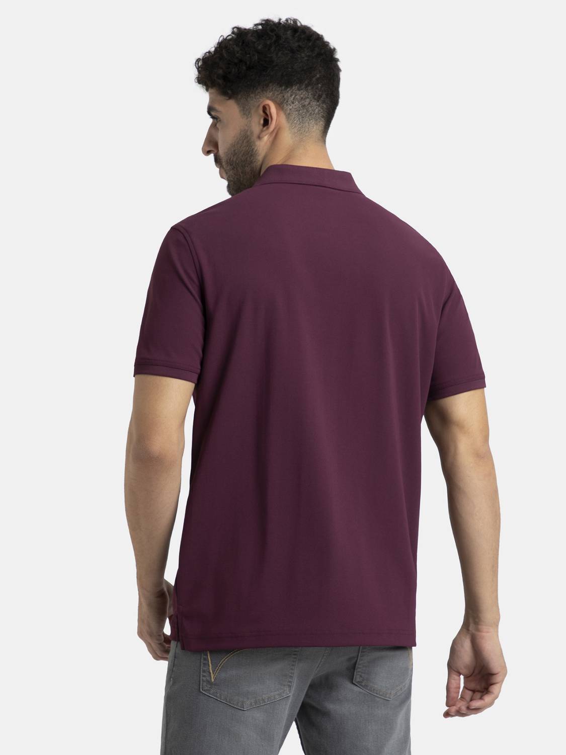 Jockey Men's Polo Neck Solid Brown T-Shirt - Image 3