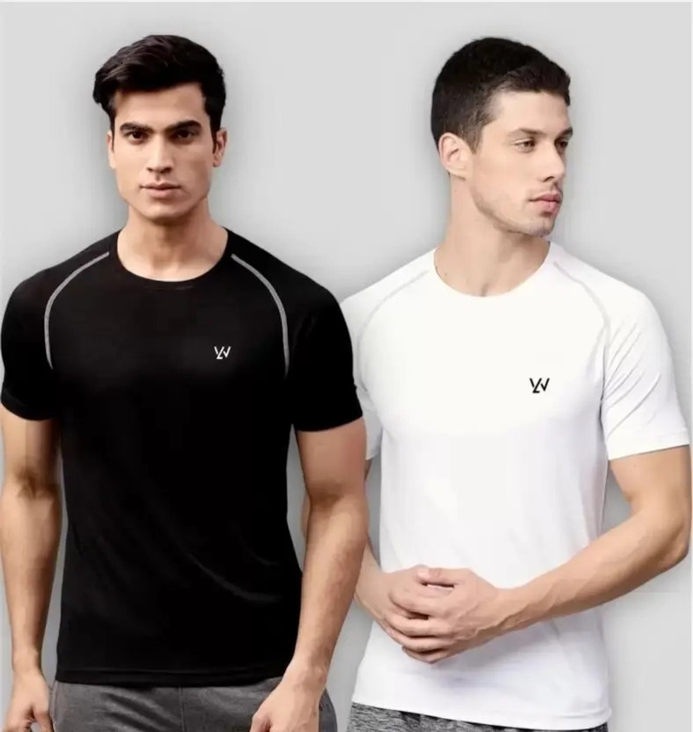 Image of Le Werks Printed Men Round Neck Black, White T-Shirt
