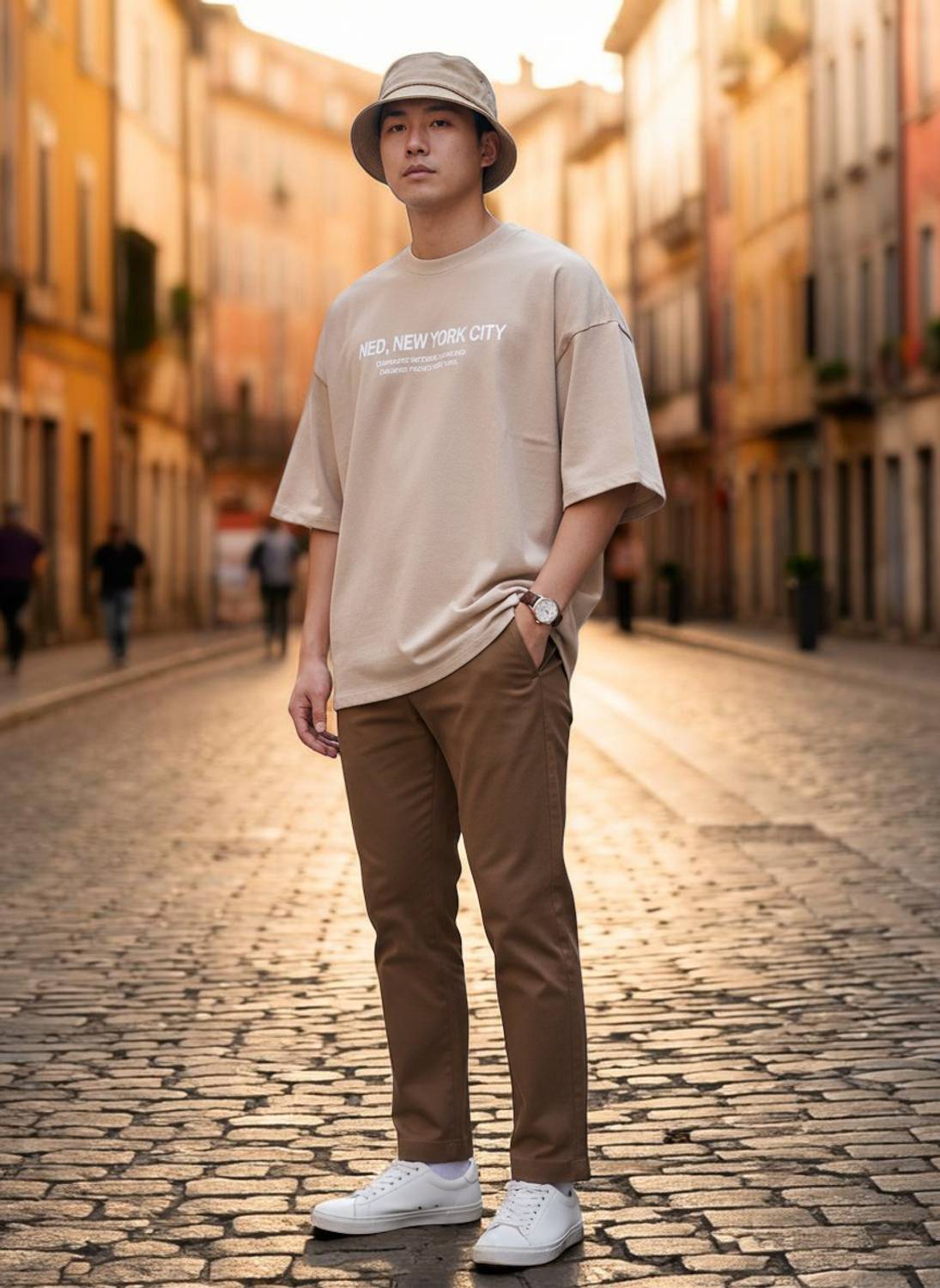 KAJAR Printed Men Beige T-Shirt - Image 4