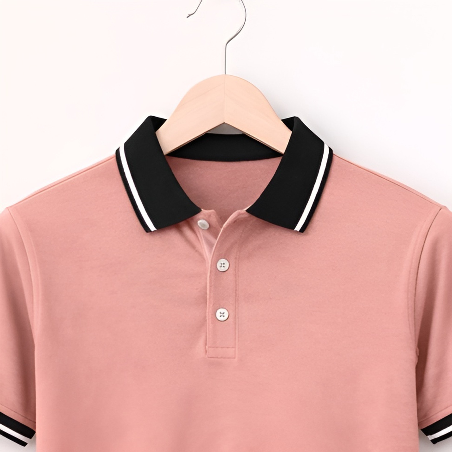 Image of true habit Solid Men Polo Neck Pink T-Shirt