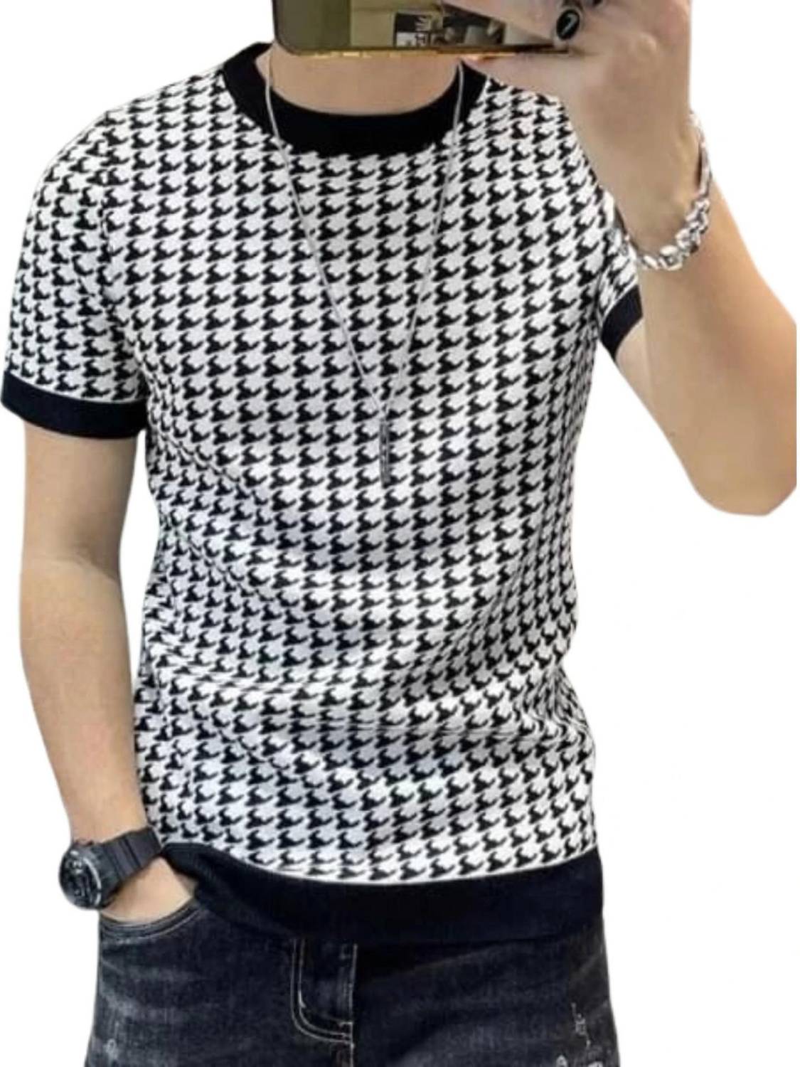 sti Men's White Round Neck Printed T-Shirt