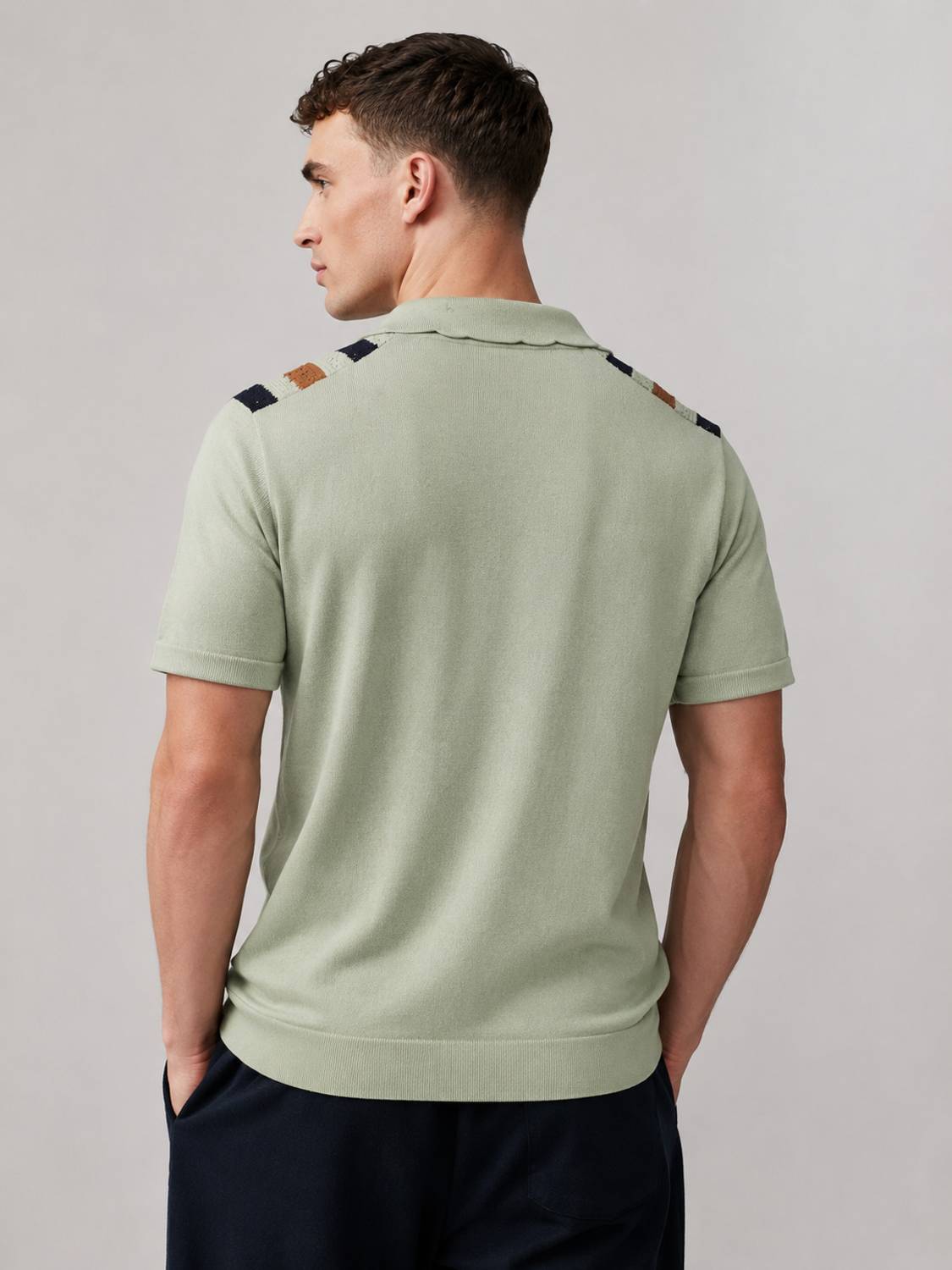 ARAAVI Colorblock Men Polo Neck Multicolor T-Shirt - Image 3