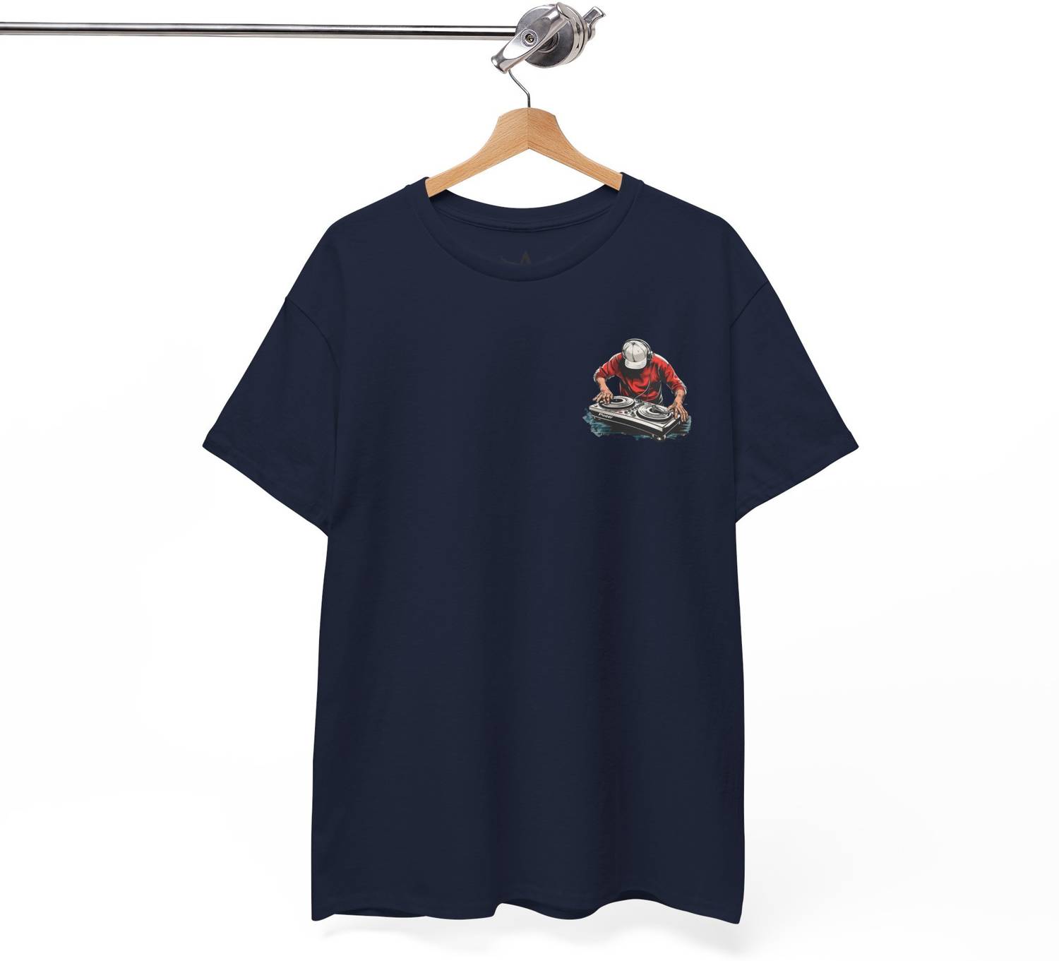 ANAOKI Men Printed Round Neck Pure Cotton Navy Blue T-Shirt