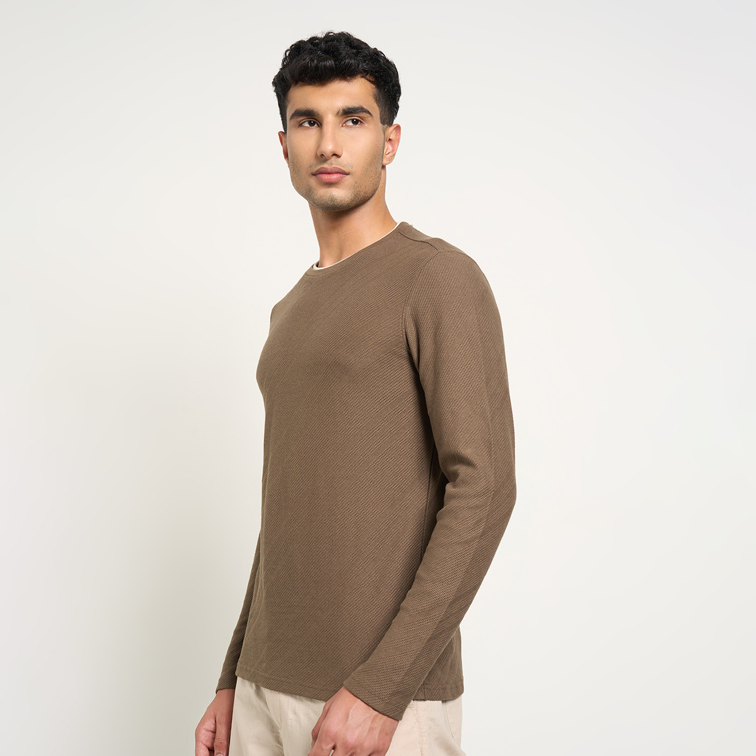 Image of 7 Alt by Pantaloons Tie & Dye Men Round Neck Brown T-Shirt