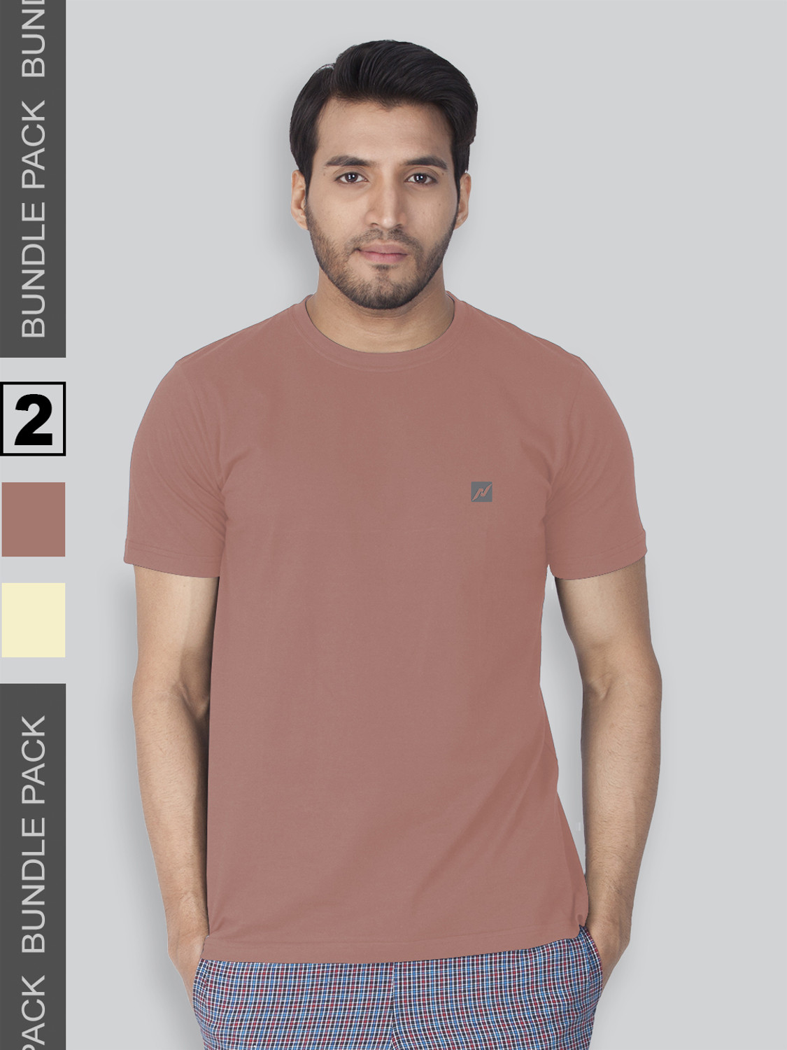Image of Lux Nitro Solid Men Round Neck Multicolor T-Shirt