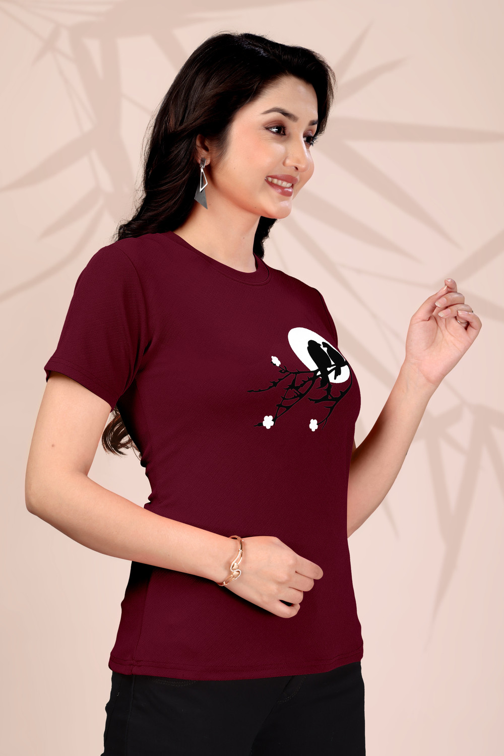 Image of ZentWorld Printed Women Round Neck Multicolor T-Shirt