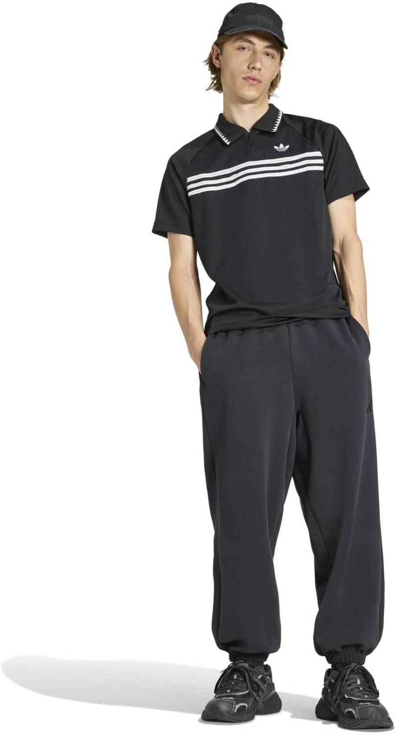 Adidas Originals Men Black Polo Neck T-Shirt - Image 4
