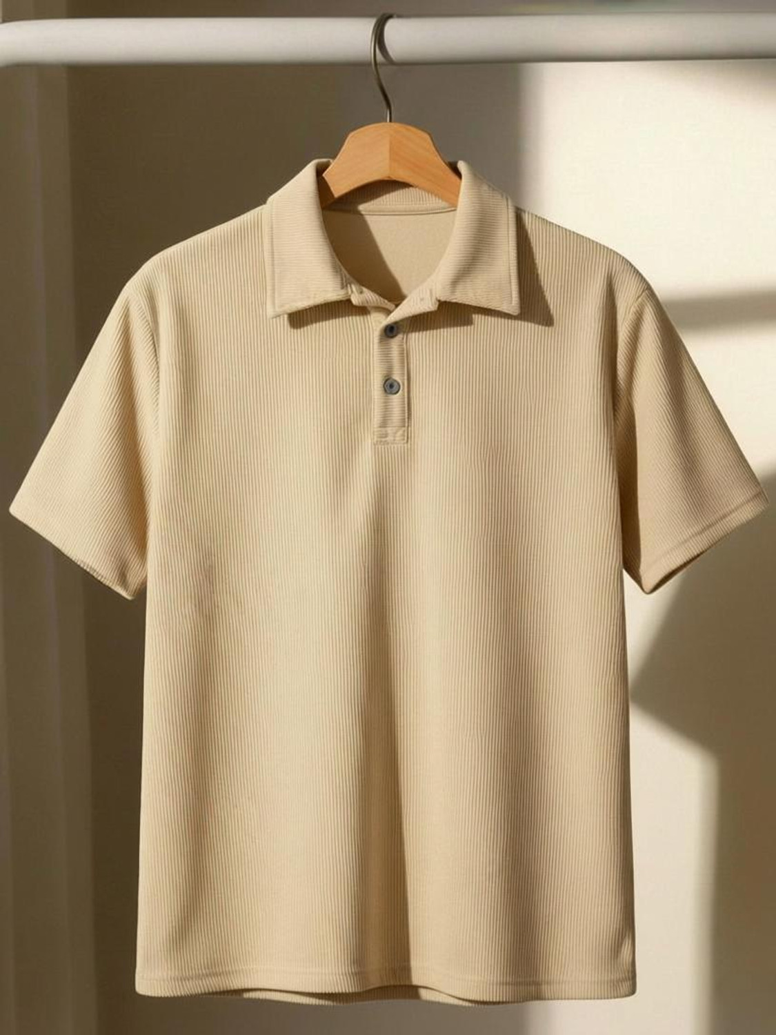 Image of Try This Typography Men Polo Neck Silver, Beige T-Shirt