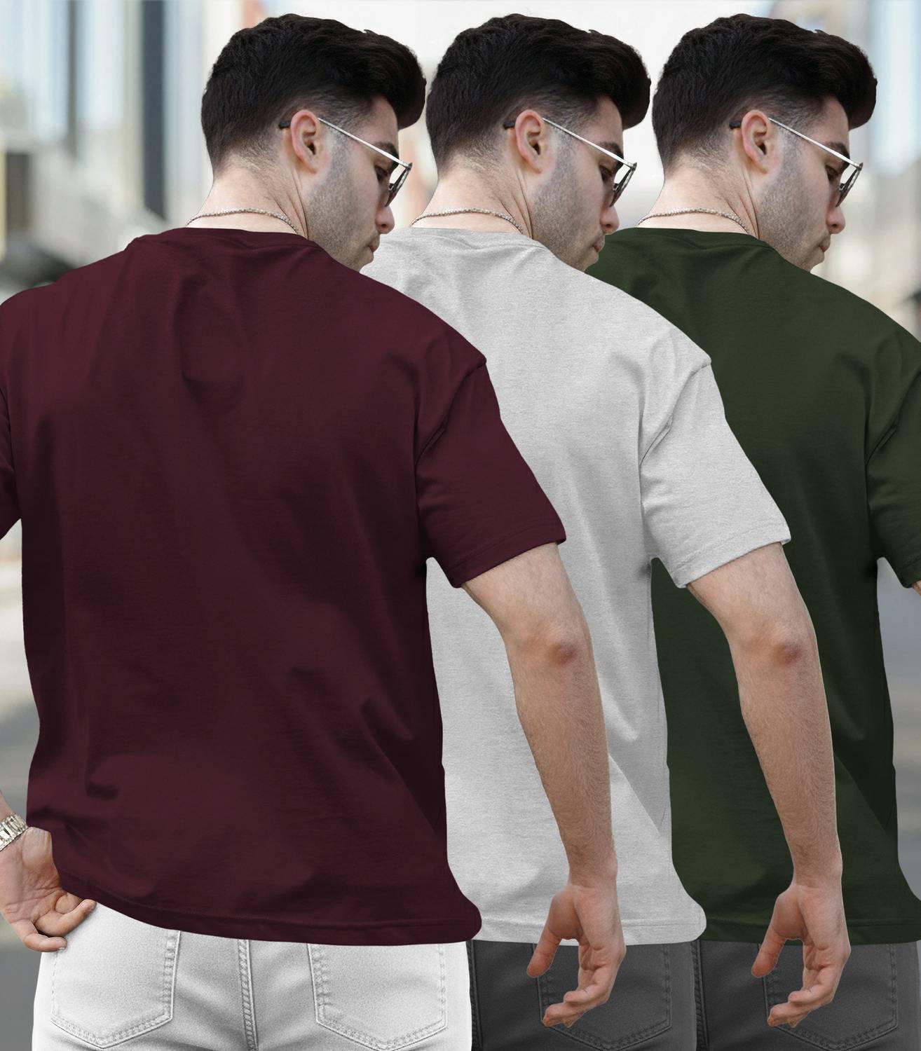 TRIPR Multicolor Men Round Neck T-Shirt Pack of 3 - Image 2