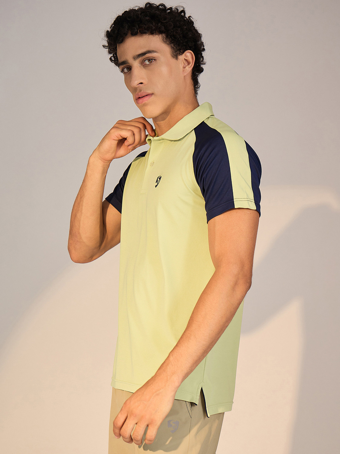 Image of SG Solid Men Polo Neck Light Green T-Shirt