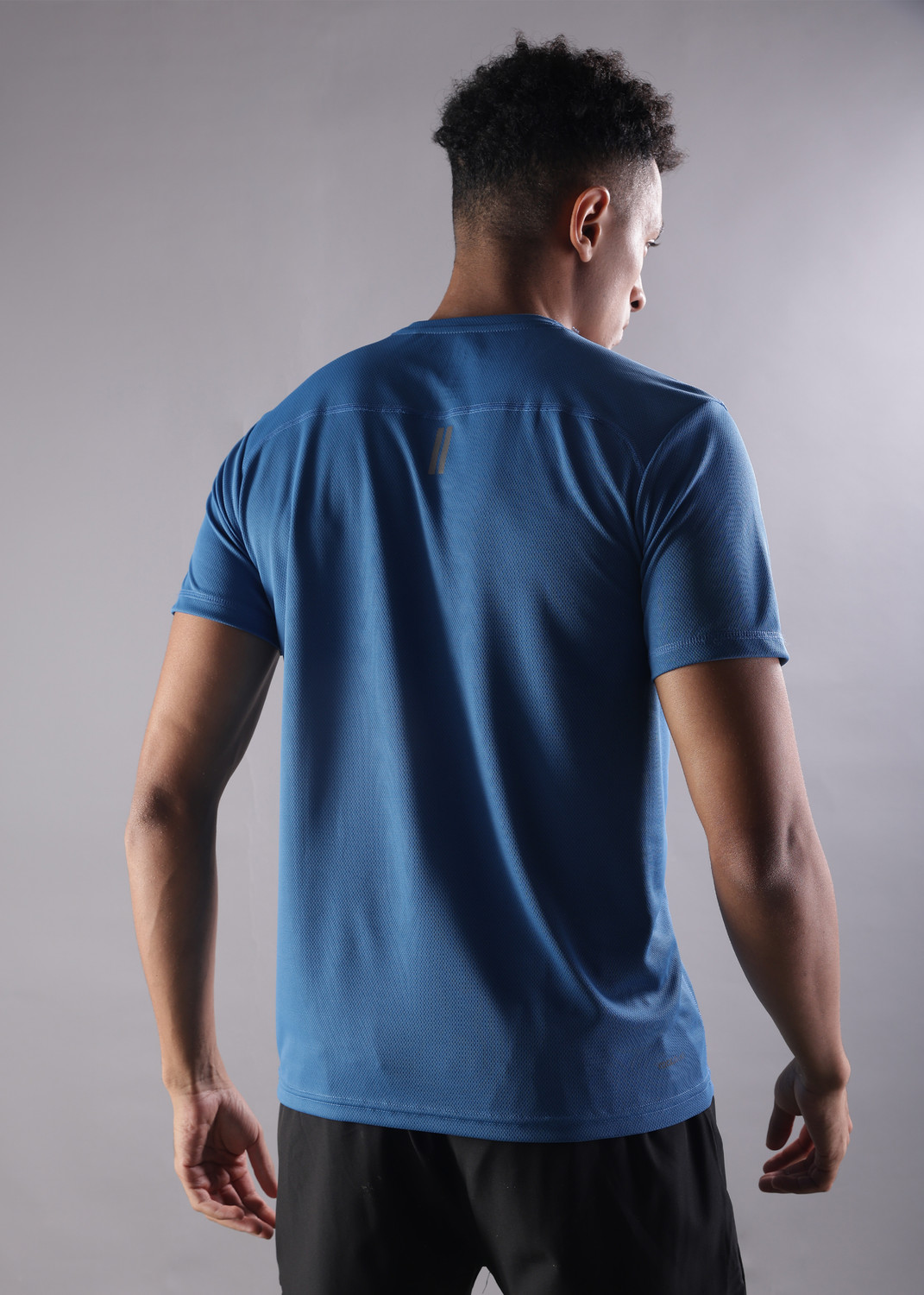 Image of Force NXT Solid Men Round Neck Blue T-Shirt