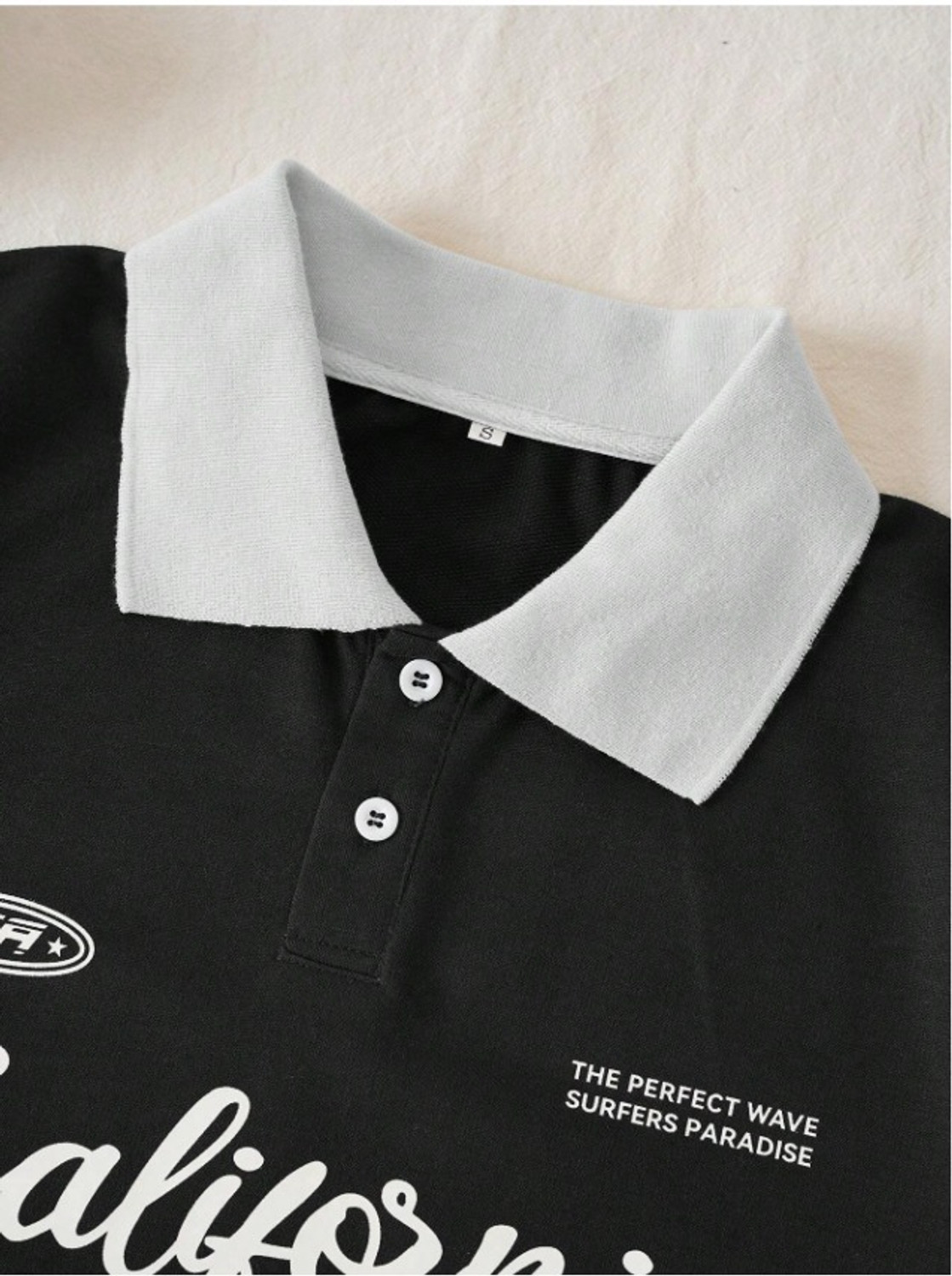 Image of AVEJO Solid Men Polo Neck Black T-Shirt