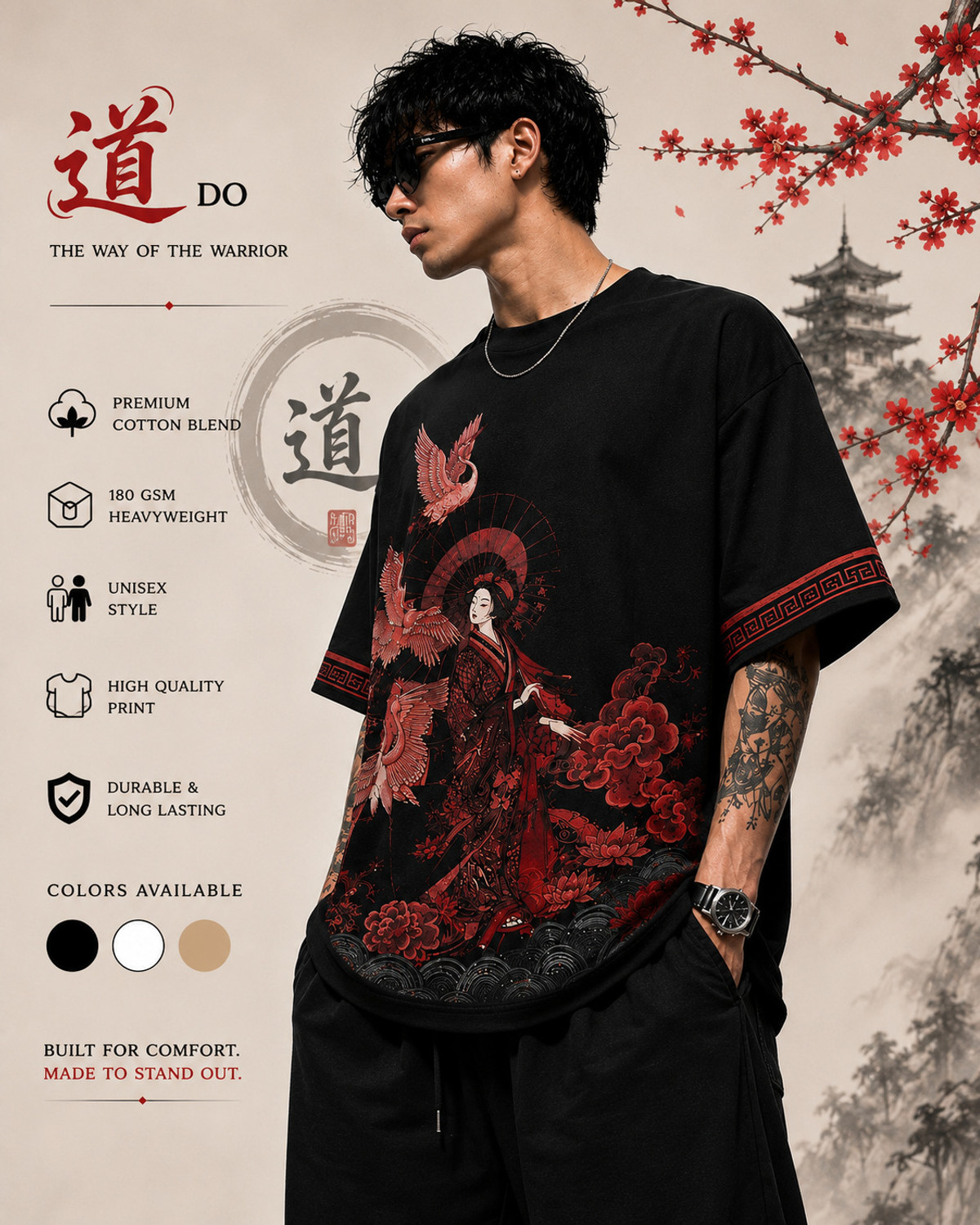 Image of Larren Devis Graphic Print Men Round Neck Black T-Shirt