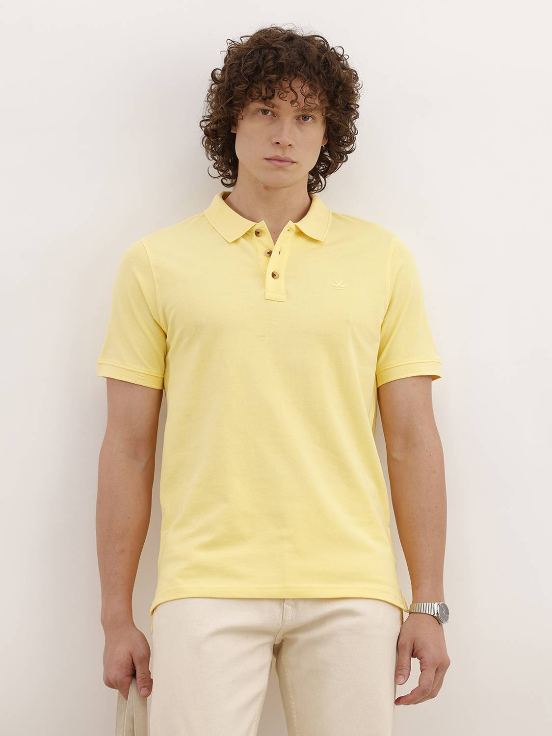 WROGN Yellow Polo Neck T-Shirt - Image 1
