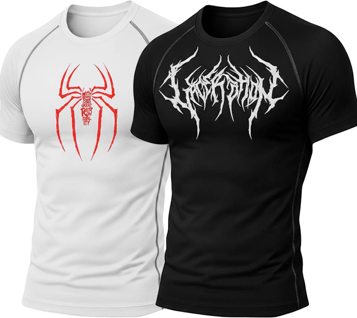 PREDAX Men Black, White Graphic T-Shirt Pack of 2
