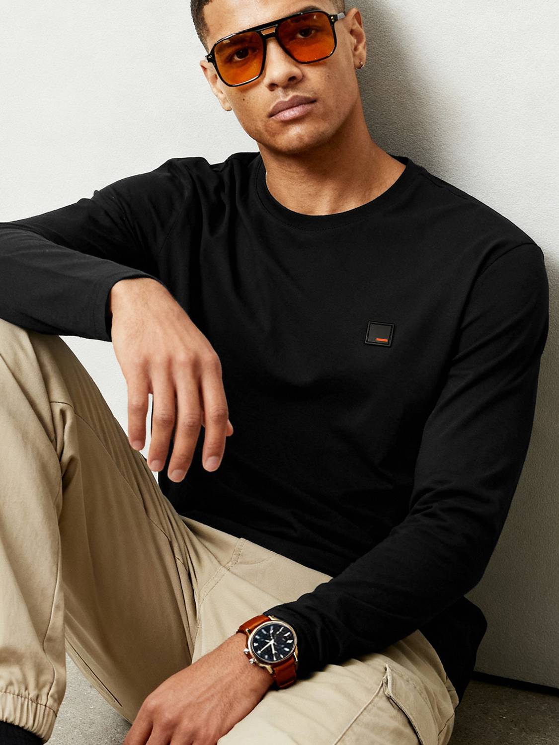 Damensch Men Printed Round Neck Cotton Blend Black T-Shirt
