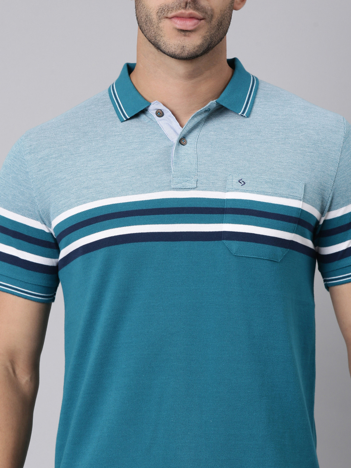Image of Classic Polo Colorblock Men Polo Neck Multicolor T-Shirt