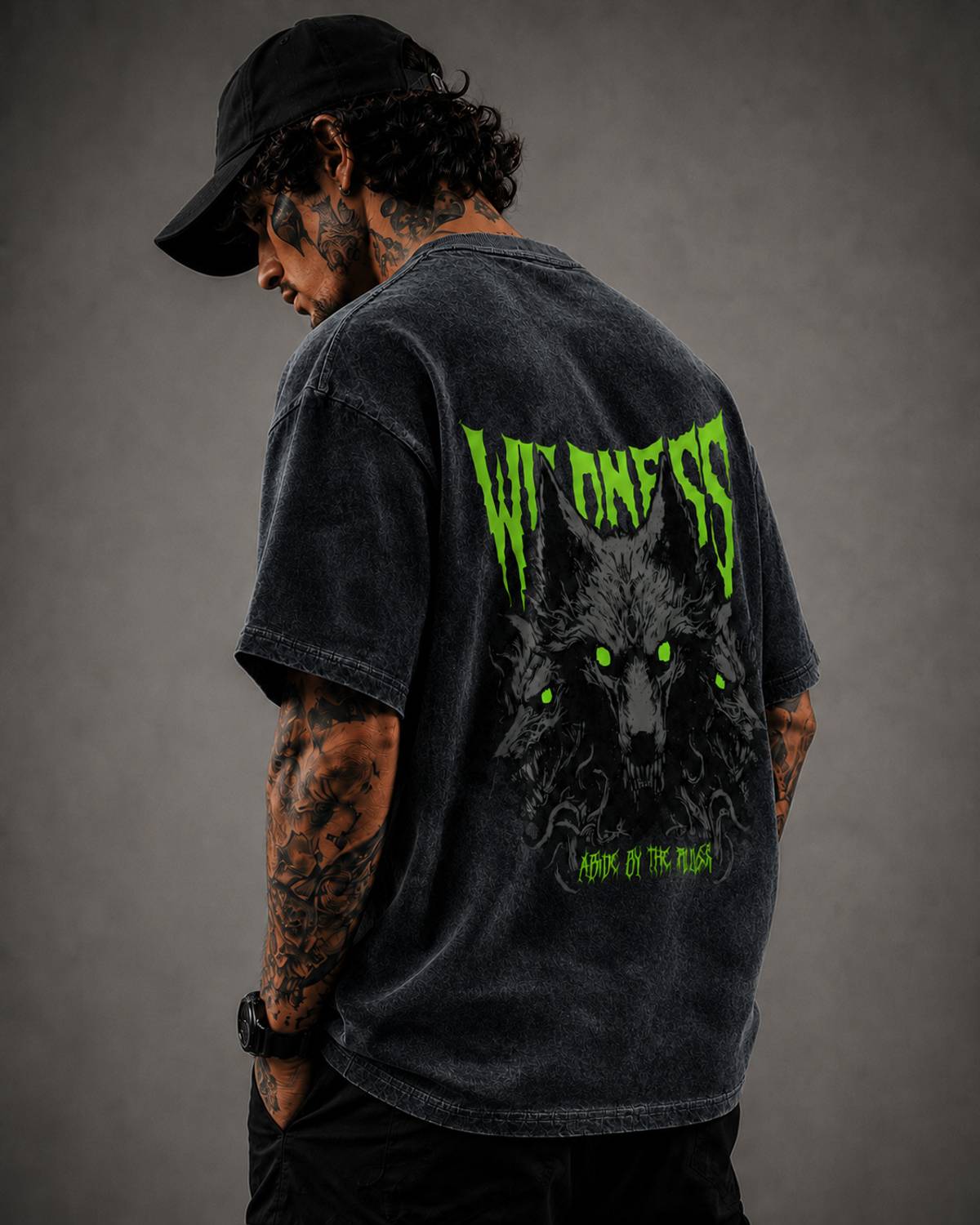 Woops Men Black Round Neck Printed T-Shirt - Image 2
