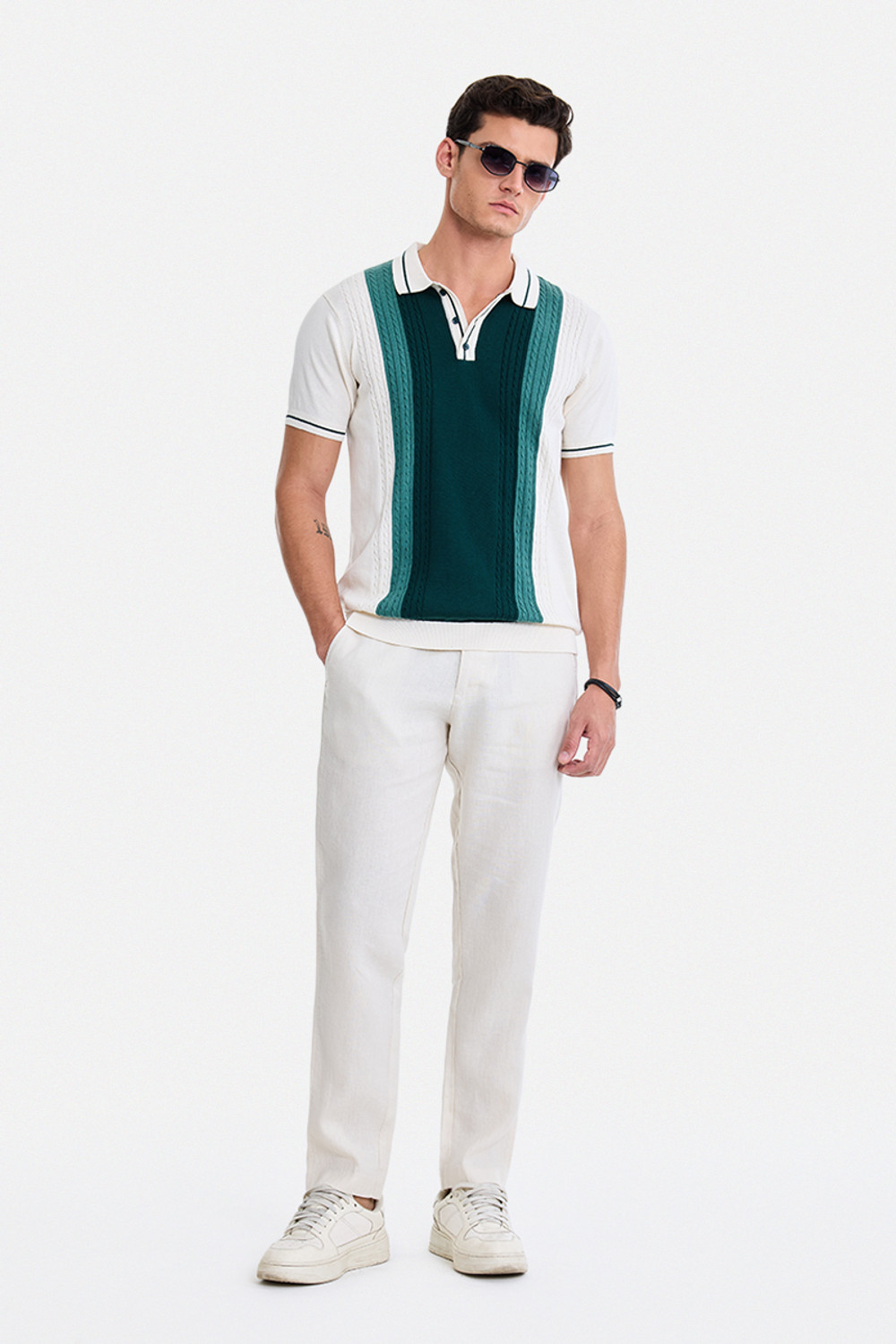 Image of Snitch Colorblock Men Polo Neck Multicolor T-Shirt