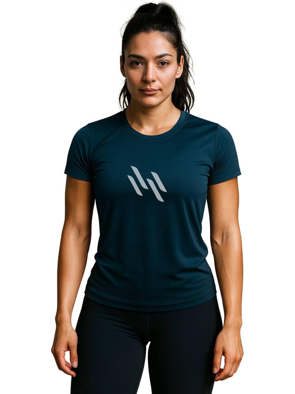 3colors Printed Women Round Neck Blue T-Shirt