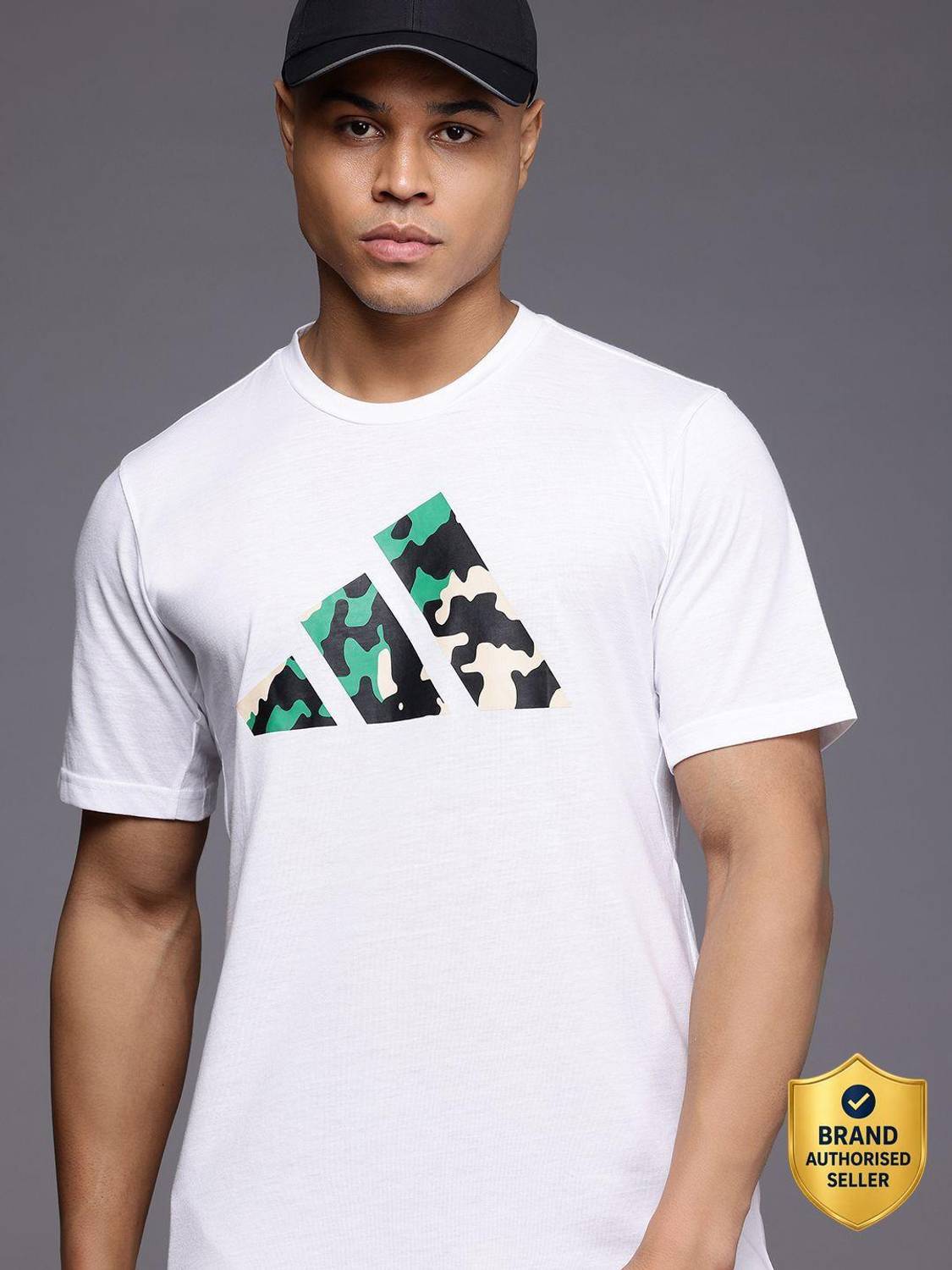 ADIDAS Printed Men Crew Neck White T-Shirt