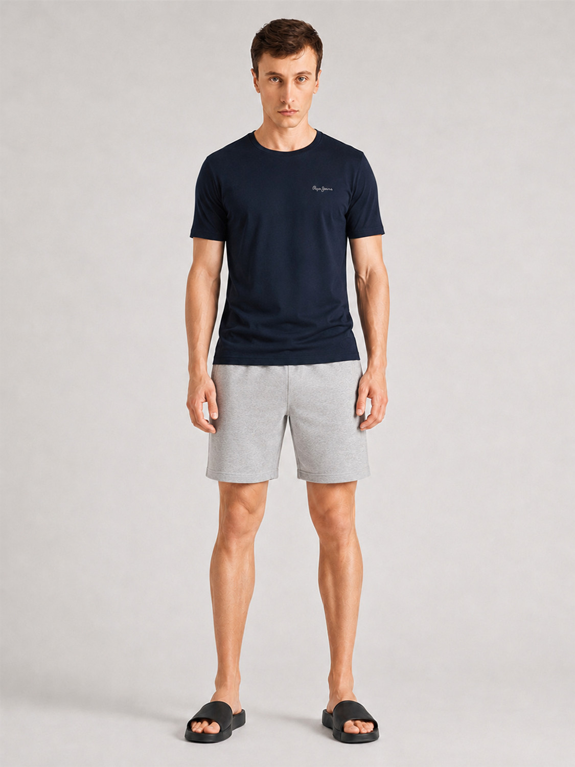 Image of Pepe Jeans Solid Men Round Neck Blue T-Shirt