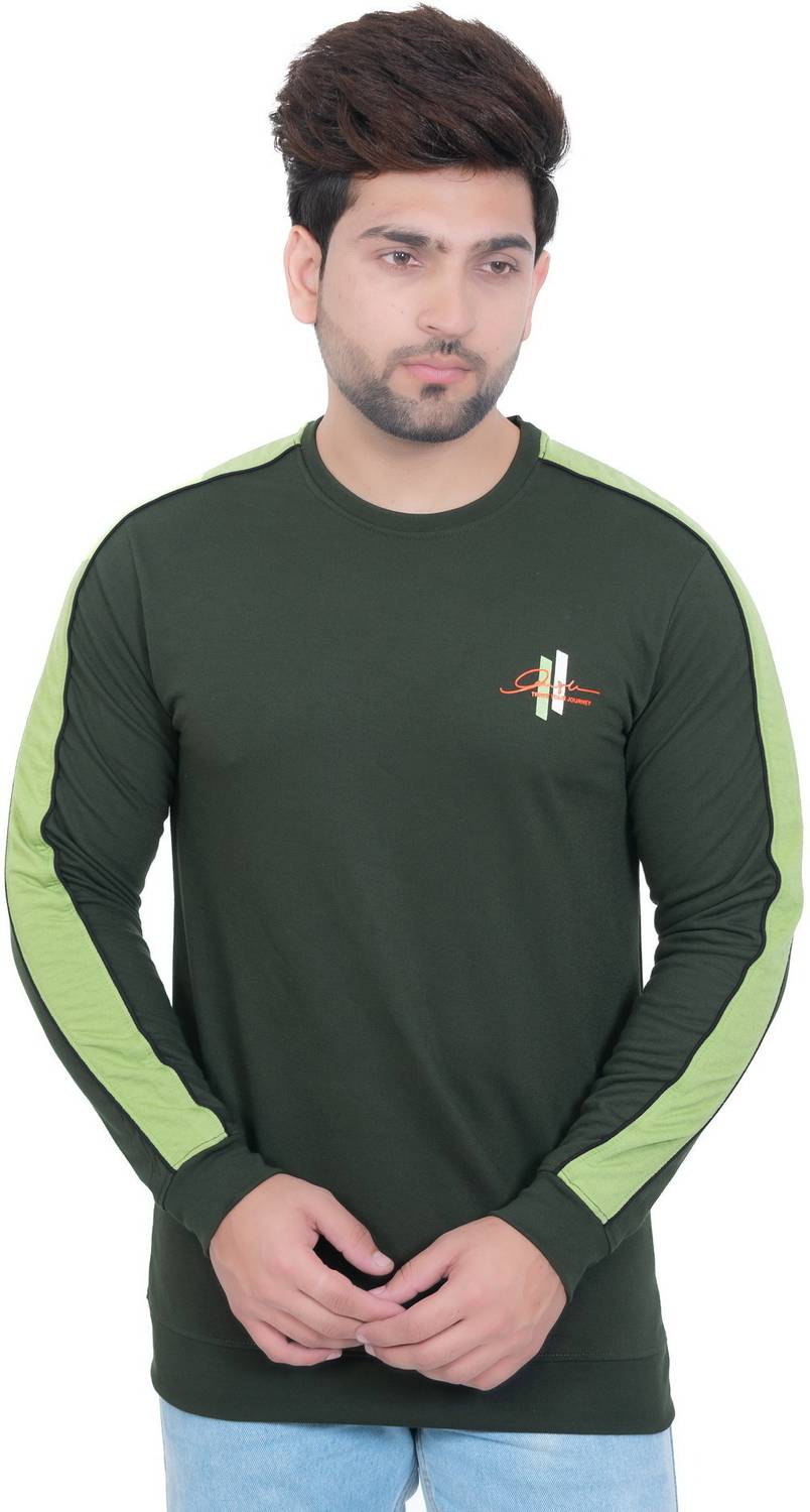 ISPIRIT Men Solid Round Neck Polyester Multicolor T-Shirt