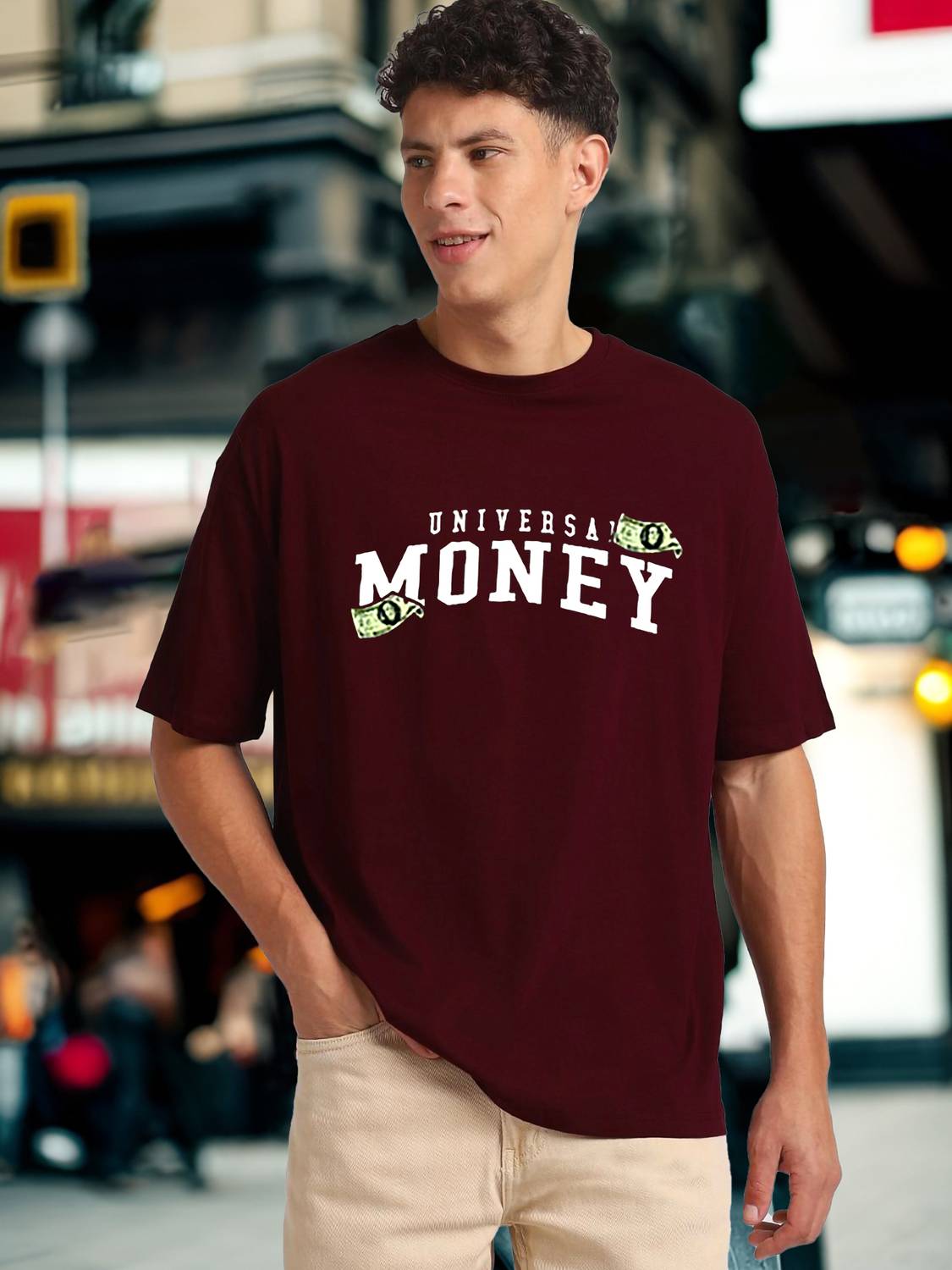 Manly Tees Maroon Round Neck T-Shirt - Image 2