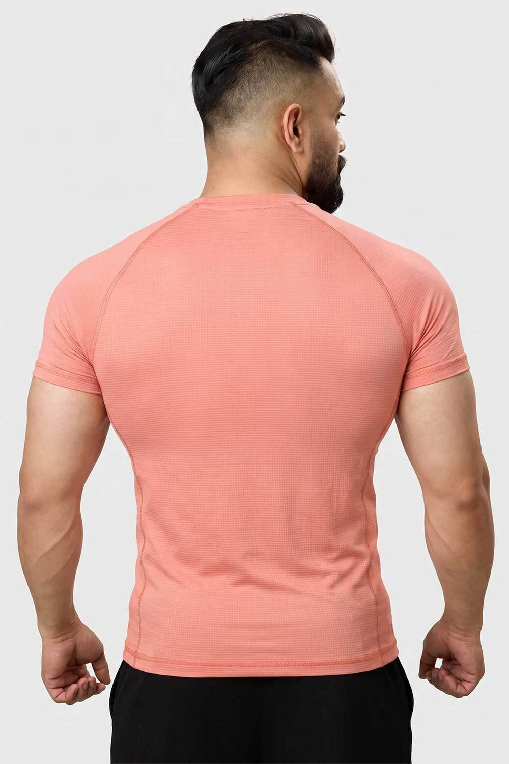 Image of FuaarK Typography Men Round Neck Pink T-Shirt