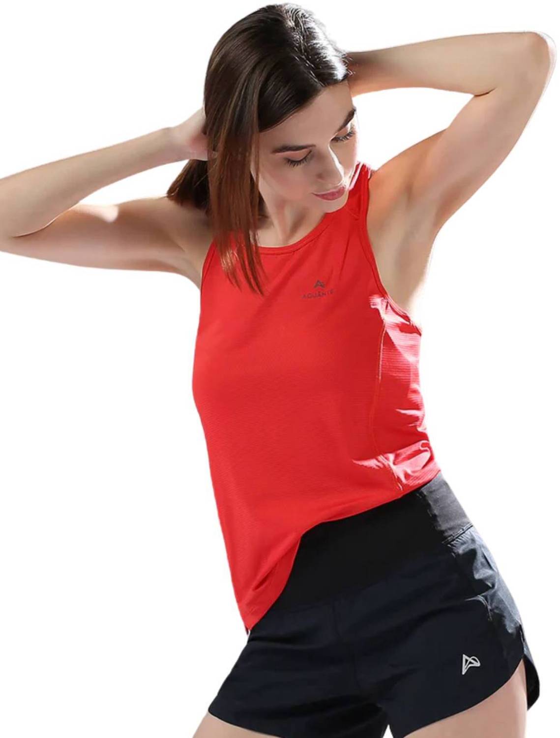 AGUANTE Solid Women Round Neck Red T-Shirt