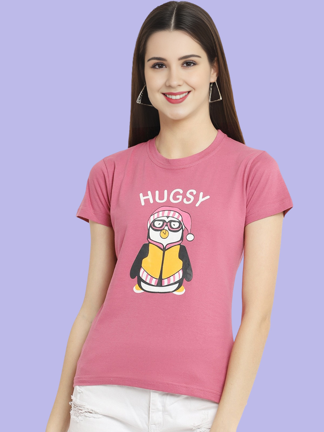 Image of METRONAUT Graphic Print Women Round Neck Multicolor T-Shirt