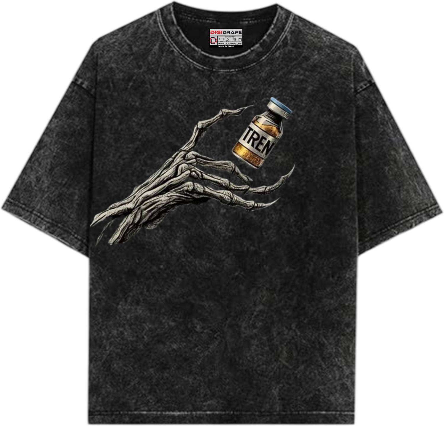 DIGI DRAPE Graphic Print Men Round Neck Black T-Shirt