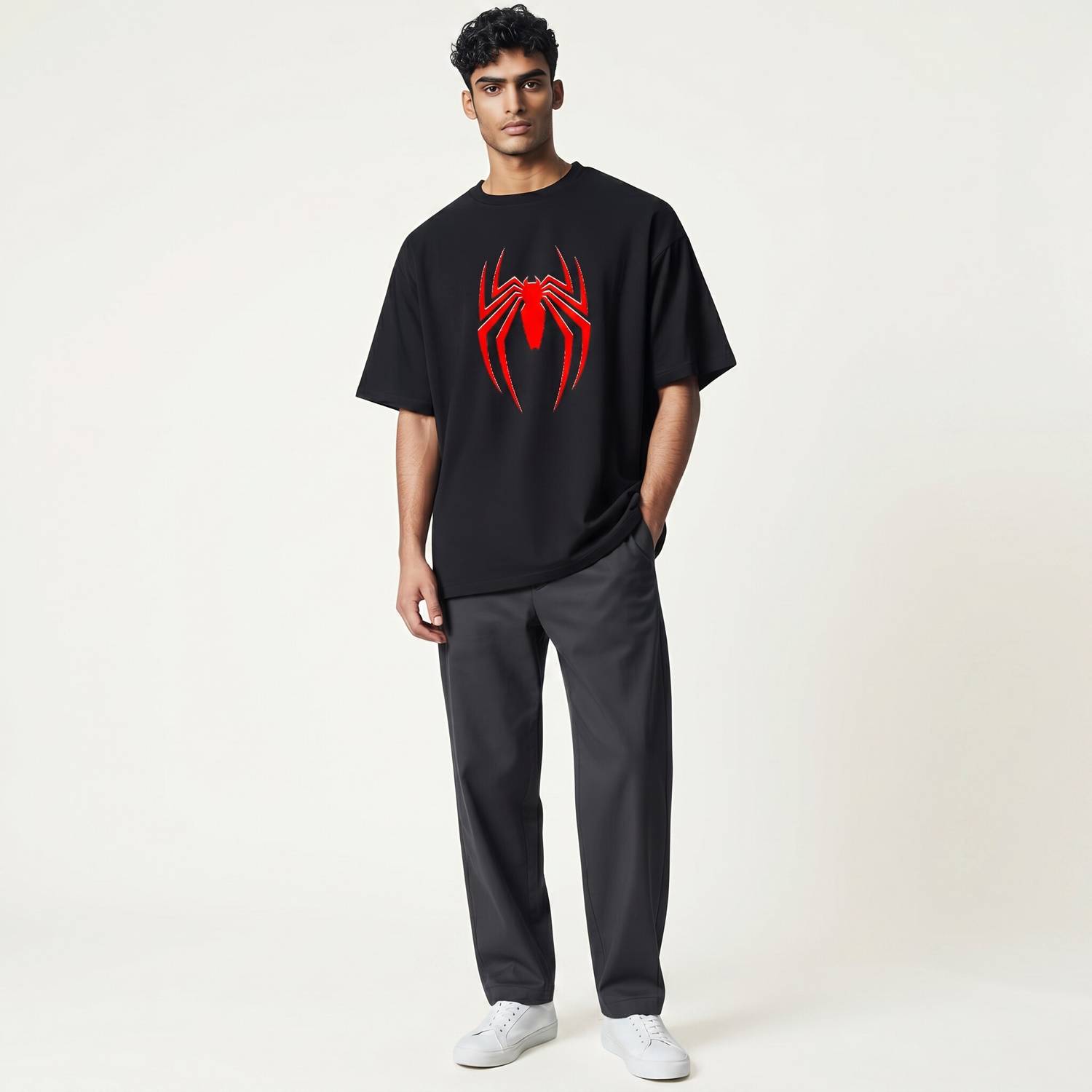TeeVybe Graphic Print Black T-Shirt - Image 3