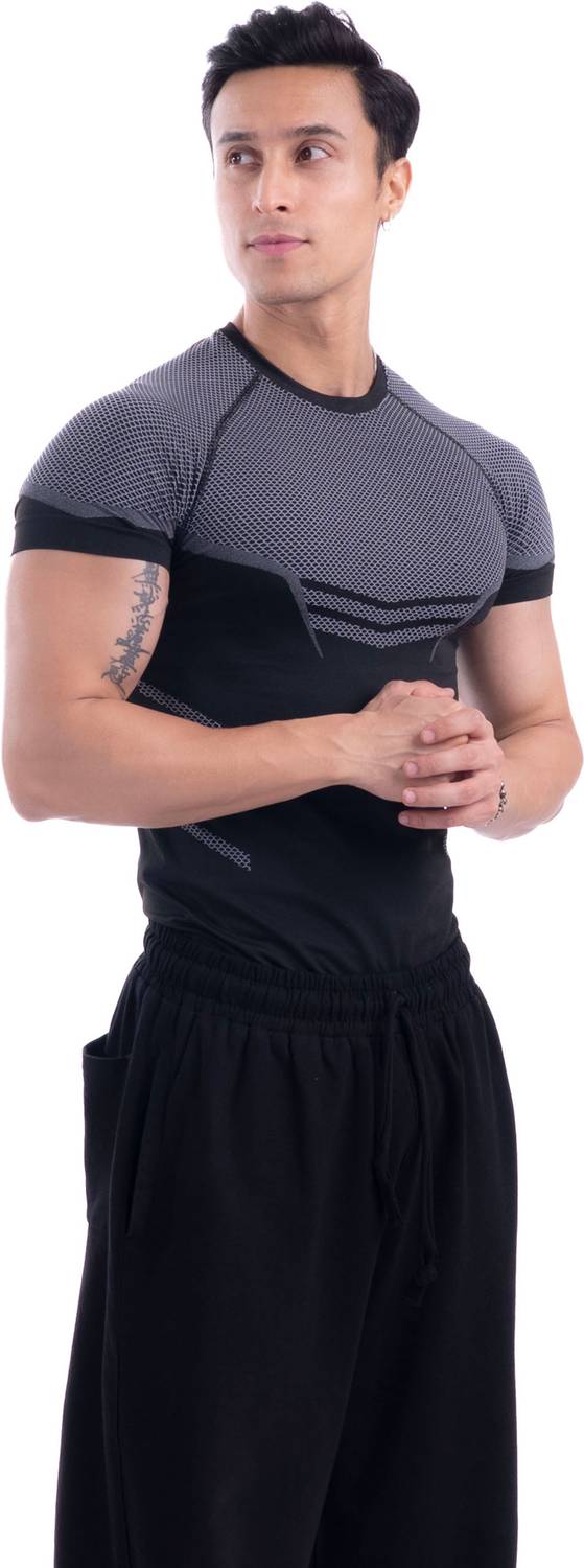 COITONIC Men Black, Grey T-Shirt - Image 3