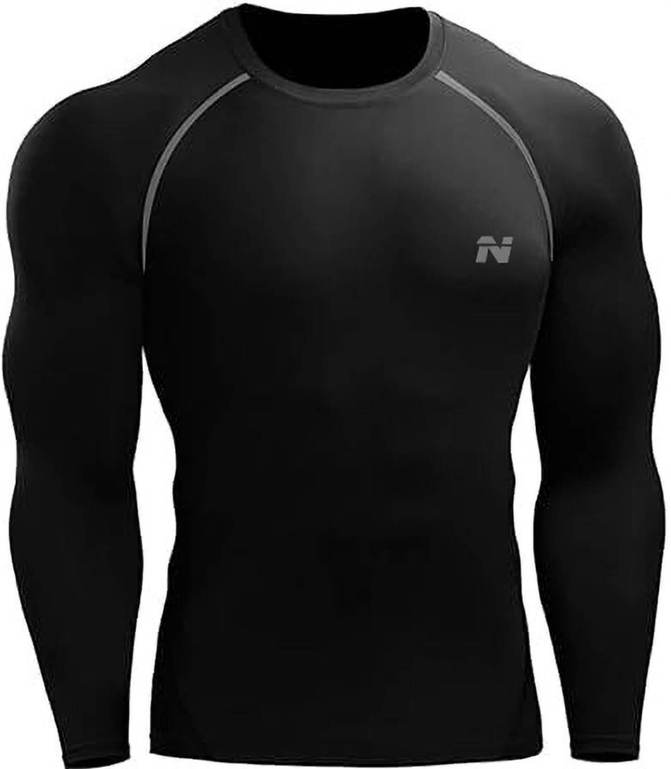 NINQ Men Sporty Round Neck Polyester Black T-Shirt