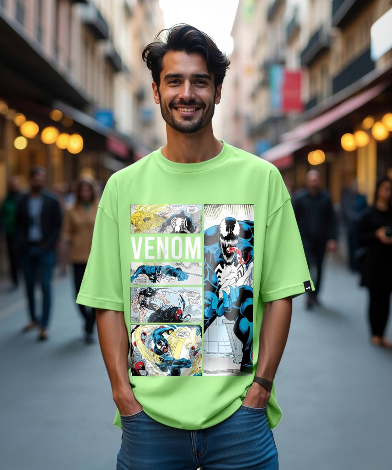 BEWAKOOF Graphic Print Men Round Neck Green T-Shirt
