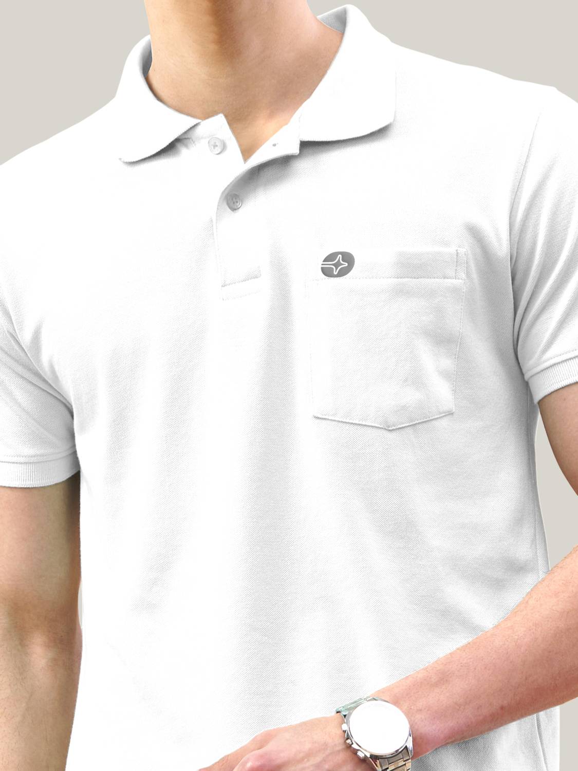 Lux Nitro Solid Men Polo Neck White T-Shirt - Buy Lux Nitro Solid
