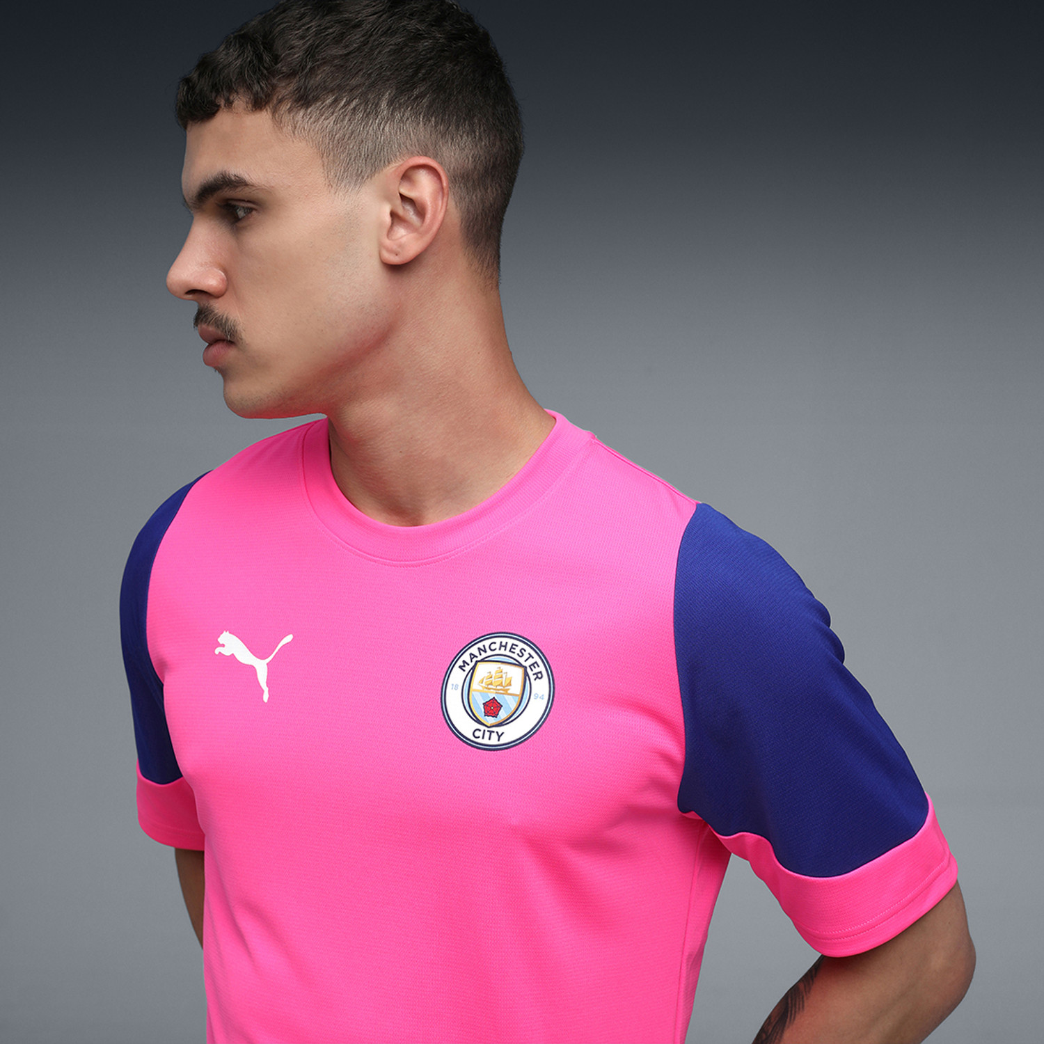 Image of PUMA Printed Men Crew Neck Pink T-Shirt