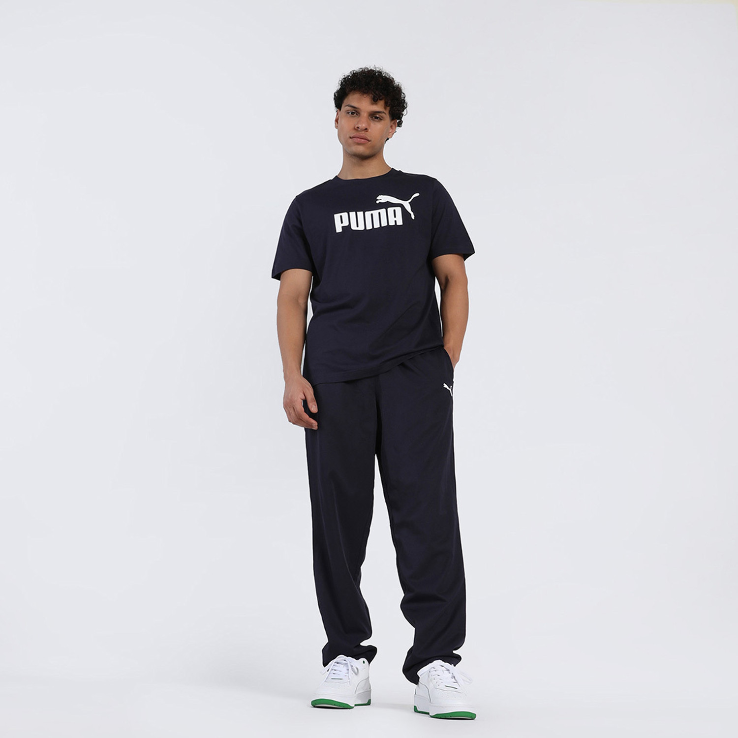 Image of PUMA Printed Men Crew Neck Blue T-Shirt