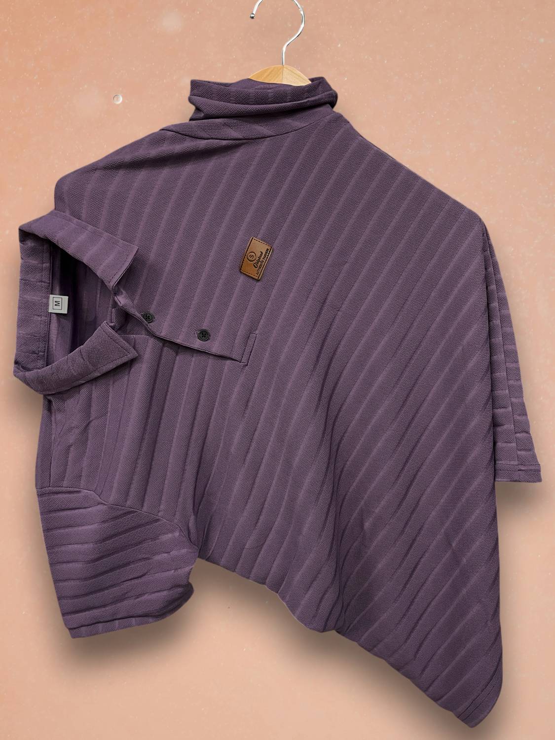 METRONAUT Solid Men Polo Neck Elastane Purple T-Shirt