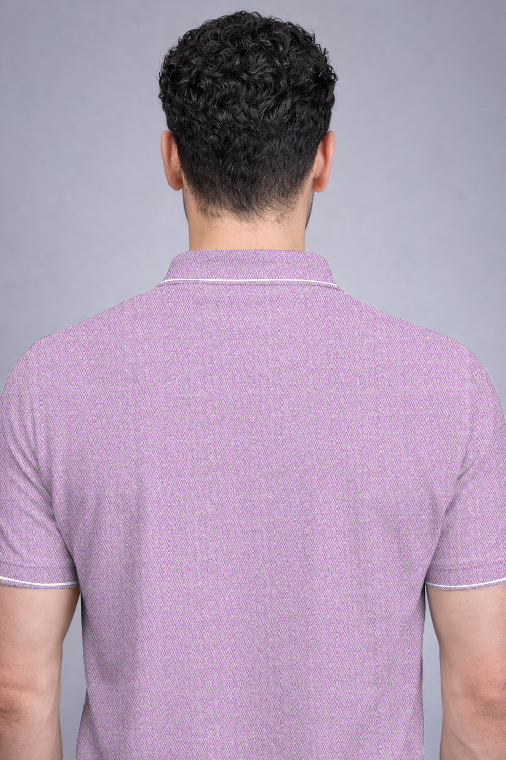 Image of Triptee Solid Men Polo Neck Purple T-Shirt