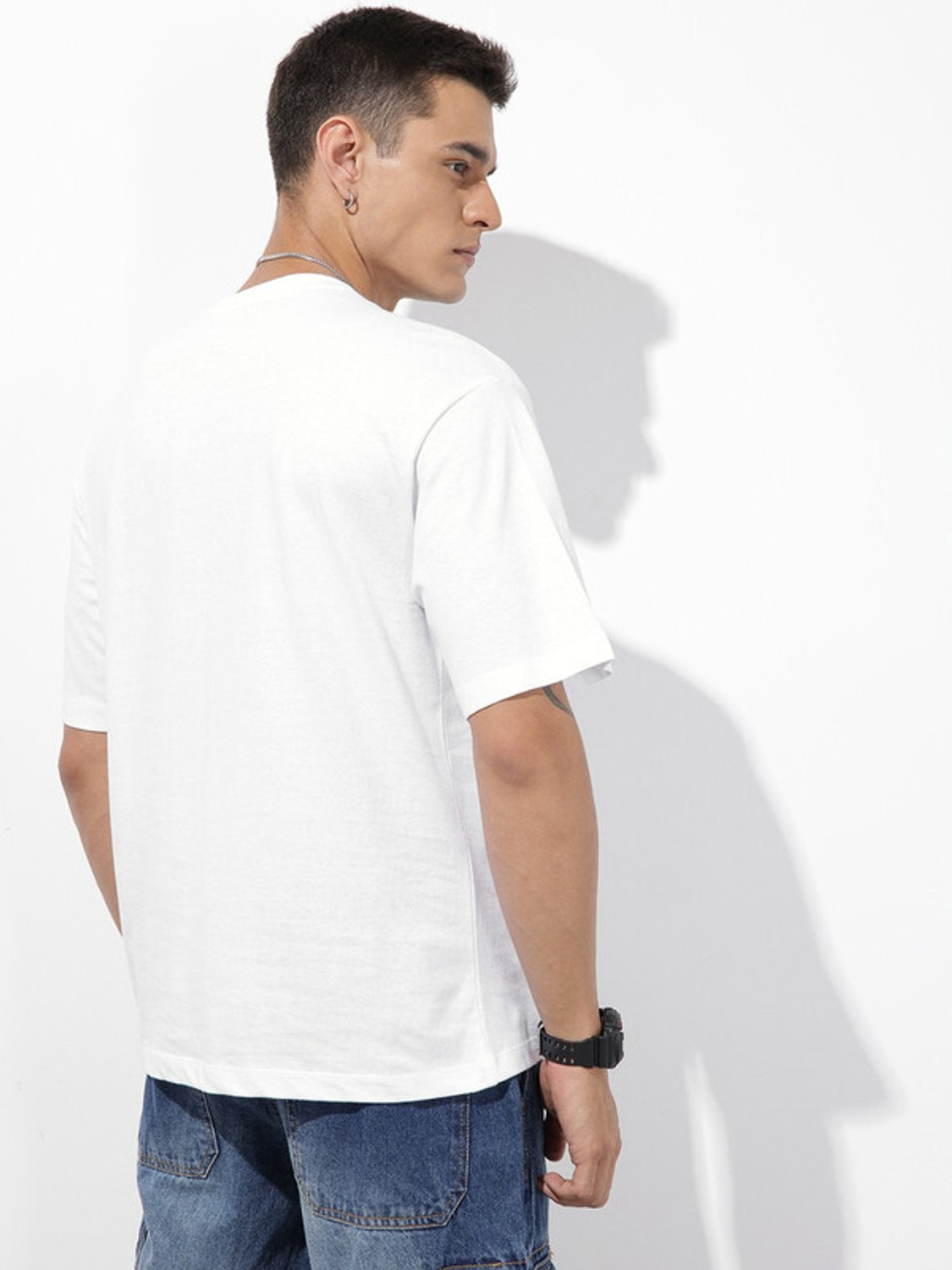 Image of Roadster Graphic Print Men Round Neck White T-Shirt