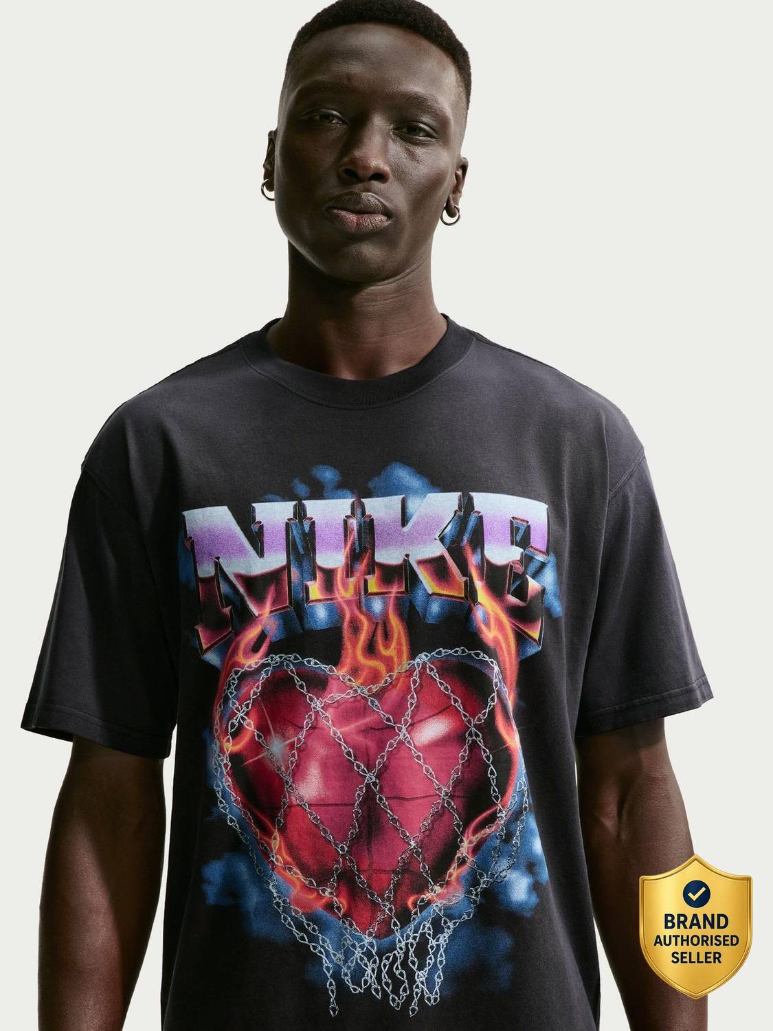 NIKE Printed Men Round Neck Black T-Shirt - Buy NIKE Printed Men