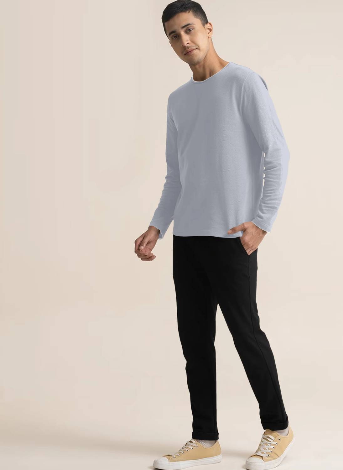METRONAUT Men's Grey Round Neck T-Shirt - Image 5
